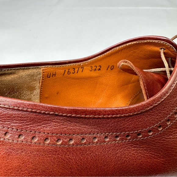 Salvatore Ferragamo Dress Shoes Mens 10 D Leather Brown Cap Toe Vibram Gumlite - Picture 6 of 10